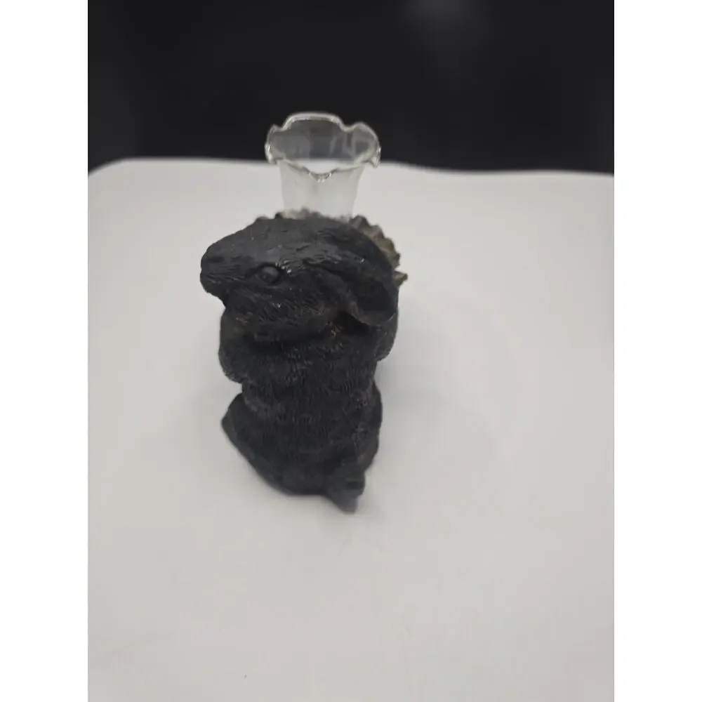 Black Rabbit Flower Vase Decorative Collectible 4